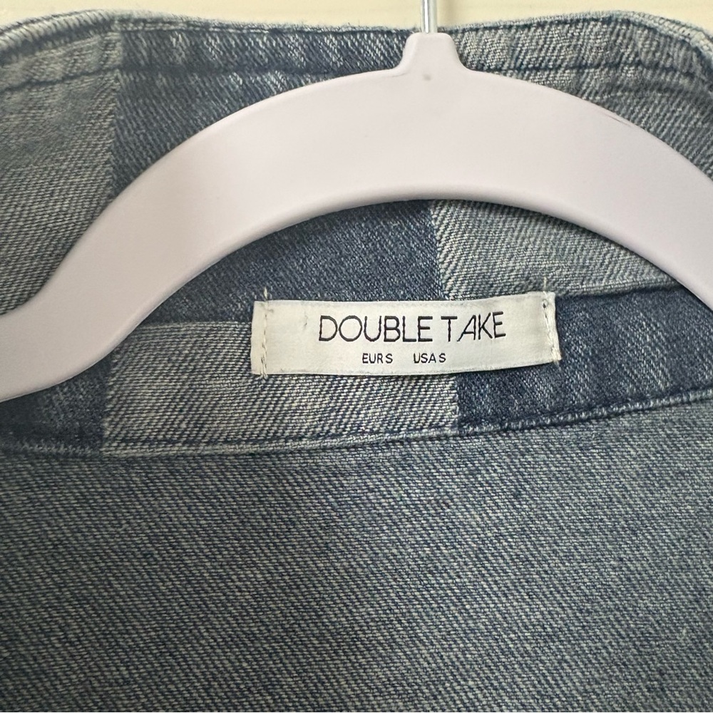 Double Take Denim Checkered Jacket - image 2